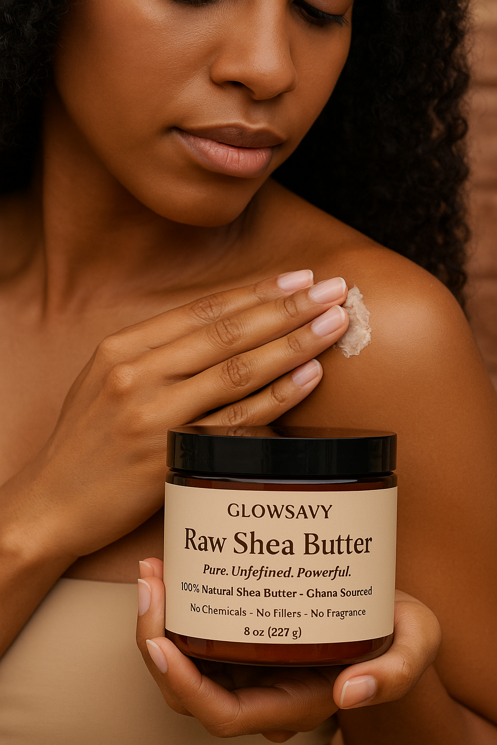 Glowsavy Raw Shea Butter – 100% Unrefined (8 oz)