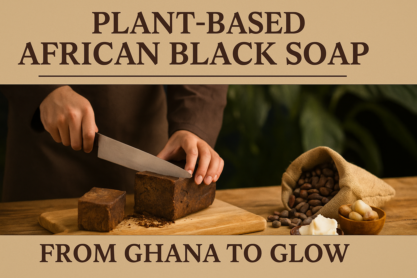 Glowsavy African Black Soap 5.2 oz – Handmade in Ghana, Fights Acne & Dark Spots